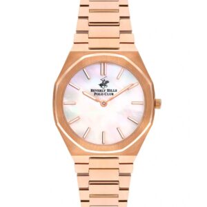 Beverly Hills Polo Club  Women's watch, Mother of Pearl Dial, Rose Gold Stainless Steel Metal Strap Wrist Watch,BP3374X.420