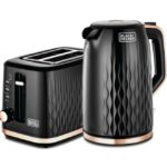 Black+Decker 1.7 L Kettle + 2 Slice Toaster Breakfast Set, MBF90