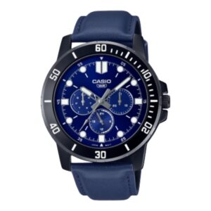 Casio, Men's Watch Analog, Blue Dial Blue Leather Band, MTP-VD300BL-2EU