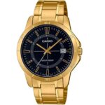 Casio-Mens-Watch-Black-Dial-Gold-Stainless-Steel-Strap-MTP-V004G-1CUDF