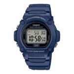 Casio Men's Watch Digital, Black Dial Blue Resin Strap, W-219H-2AVDF