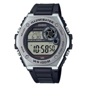 Casio,Men's Watch Digital, Black Dial Black Resin Band, MWD-100H-1AVDF