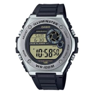 Casio,Men's Watch Digital, Black Dial Black Resin Band, MWD-100H-9AVDF