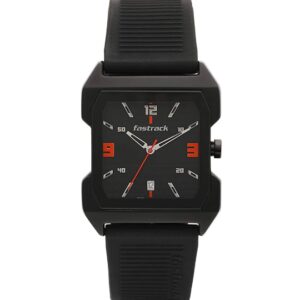 Fastrack Hitlist Quartz Analog Men's Watch With Date Black Dial PU Strap, 1474NP01