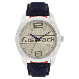 Fastrack, Men's Watch Analog, Beige Dial Blue Denim Strap, 3187SL02