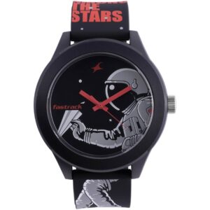 Fastrack, Unisex Watch Space Rover Collection, Black Dial Black Silicone Strap, 38003PP24