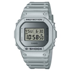 G-Shock Men's Watch Digital Silver Dial With Silver Resin Band DW-5600FF-8DR