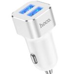 Hoco-Double-Ported-Car-Charger-Metal-White