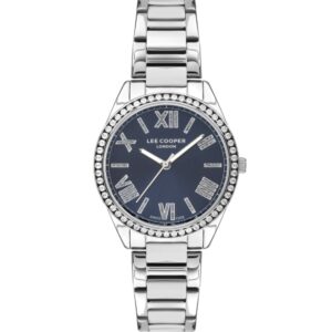 Lee Cooper Women's Analog Blue Dial Silver Stainless Steel Strap Watch LC07435.390