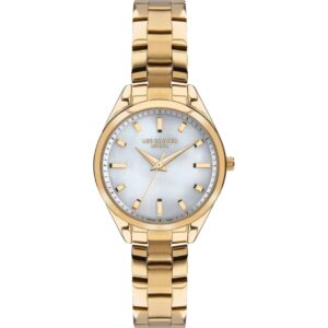 Lee Cooper Women's Analog White Dial Gold Stainless Steel Strap Watch LC07453.120