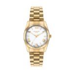 Lee Cooper Women's Watch Analog Mother of Pearl Dial Gold Metal Band LC07825.120