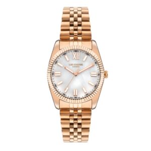 Lee Cooper Women's Watch AnalogMother of Pearl Dial Rose-Gold Metal Band LC07824.420