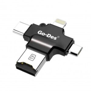 Go-Des 4-in-1 Mobile Phone Card Reader (DK101) - Black