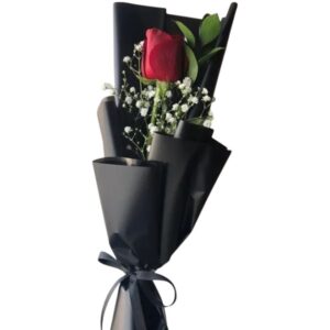 Forever One / Single Rose With Black Wrapping