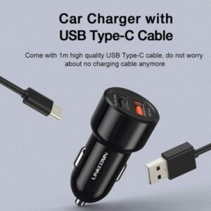 Linkcomn KC C52 30w Fast Car Charger -1m USB Type-C