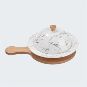 Ceramic Serving Dish With Tray