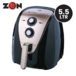 Zen, Analog Air Fryer Plastic Body, 5.5L, 1700W, Gold/Black online bahrain