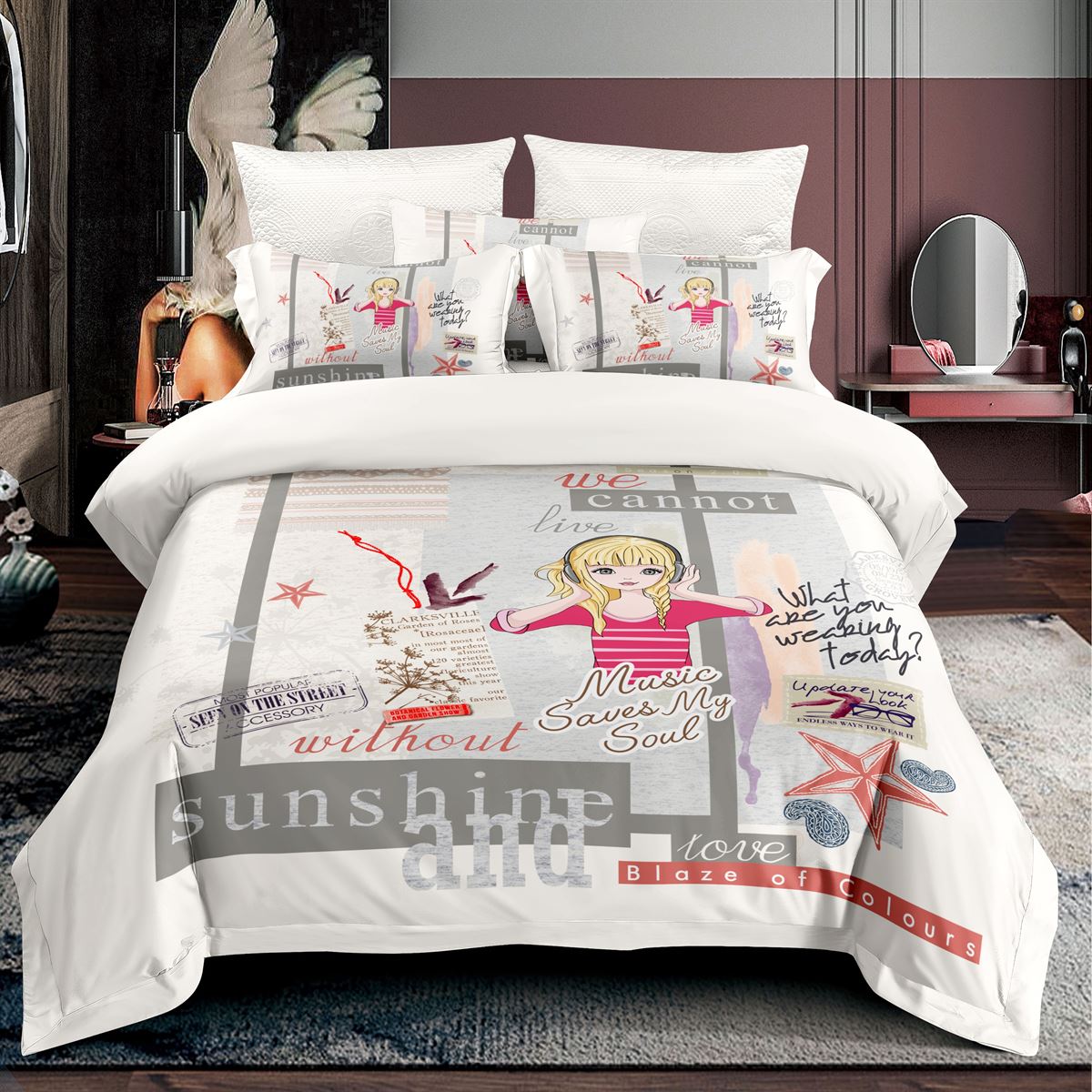 kids-bedsheet-for-girls-mircofiber-sunshine-and-love