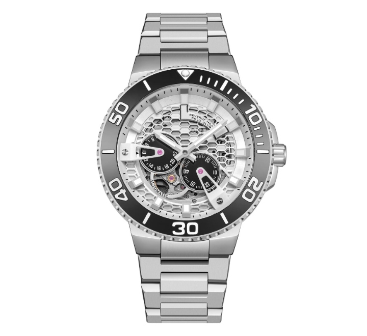 Beverly-Hills-Polo-Club-Mens-Automatic-Watch-Analog-Silver-Dial-with-Silver-Stainless-Steel-Band-BP3702X330