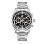 Beverly-Hills-Polo-Club-Mens-Watch-Analog-Black-Dial-with-Silver-Stainless-Steel-Band-BP3779X350