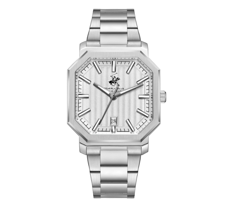 Beverly-Hills-Polo-Club-Mens-Watch-Analog-Silver-Dial-with-Silver-Stainless-Steel-Band-BP3793X330
