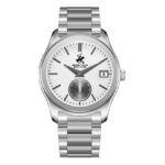 Beverly-Hills-Polo-Club-Mens-Watch-Analog-White-Dial-with-Silver-Stainless-Steel-Band-BP3772X330