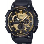 Casio-Mens-Chronograph-Watch-Analog-Gold-Dial-Black-Resin-Band-MCW-200H-9AVDF