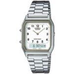 Casio-Mens-Watch-Analog-Digital-Combo-White-Dial-Silver-Stainless-Steel-Strap-AQ-230A-7BMQD