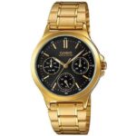Casio-Womens-Watch-Analog-Black-Dial-Gold-Stainless-Steel-Strap-LTP-V300G-1AUDF