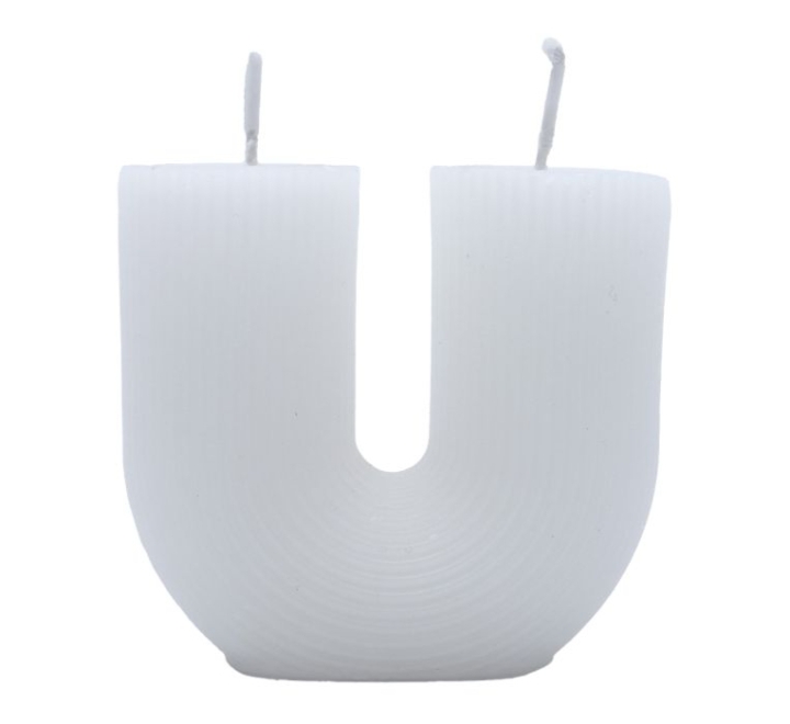 Decorative-Candle-U-Shaped-White-Color