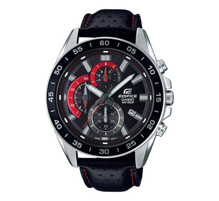 Edifice-Mens-Watch-Analog-Black-Dial-Black-Leather-Strap-EFV-550L-1AVUDF