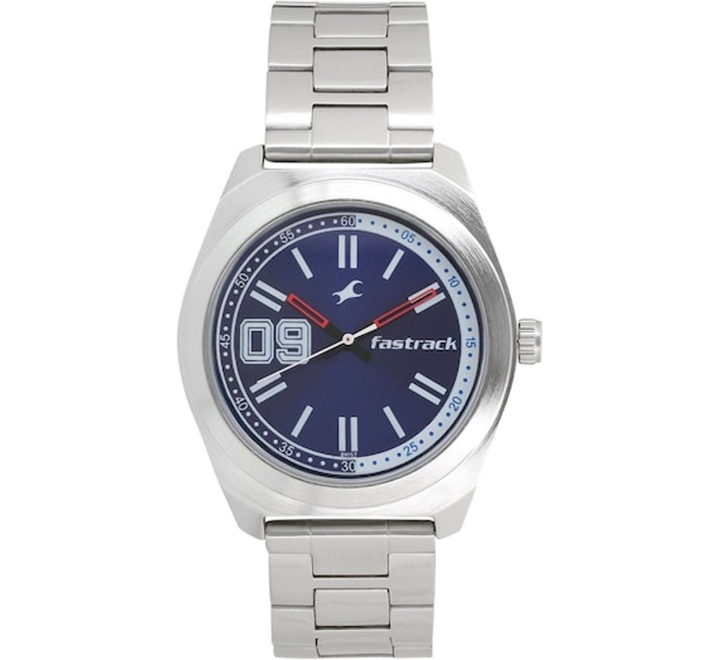 Fastrack-Mens-Watch-Varsity-Collection-Analog-Blue-Dial-Silver-Stainless-Steel-Strap-3174SM02
