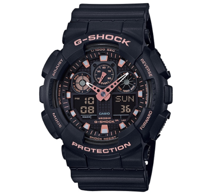 G-Shock-Mens-Watch-Analog-Digital-Combo-Black-Pink-Dial-Black-Resin-Band-GA-100GBX-1A4DR