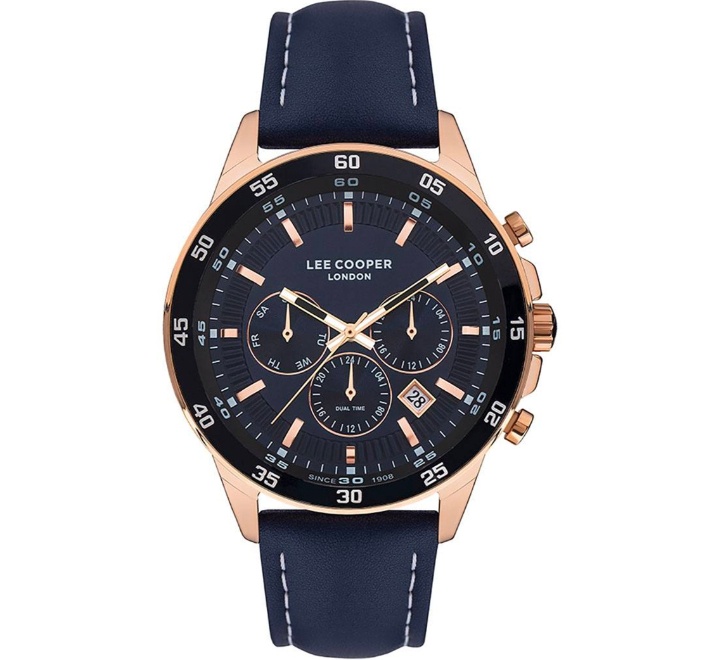 Lee-Cooper-Mens-Analog-Watch-Blue-Dial-Blue-LeatherStrap-LC07372499