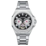Lee-Cooper-Mens-Automatic-Watch-Analog-Black-Dial-with-Silver-Stainless-Steel-Band-LC08124350