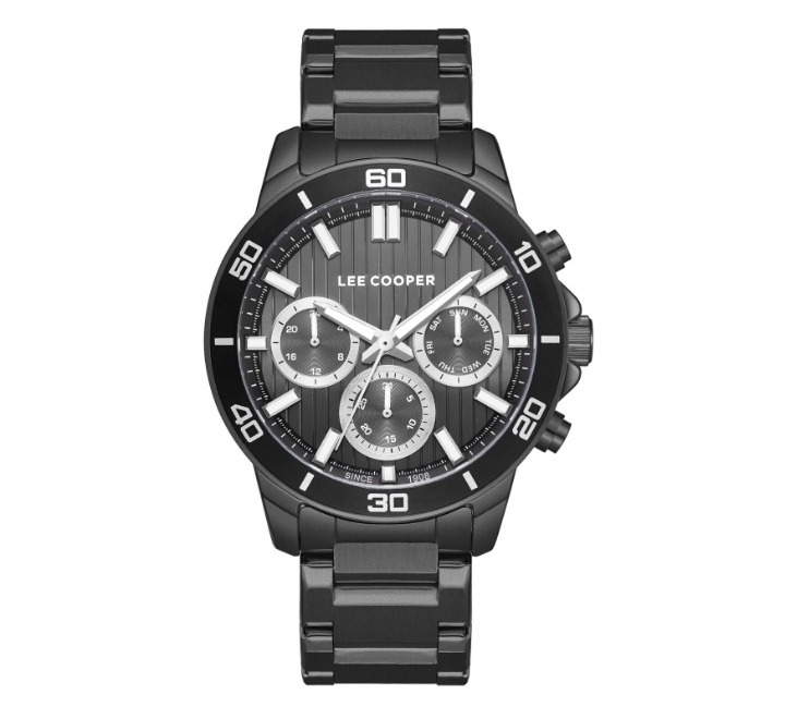 Lee-Cooper-Mens-Watch-Analog-Black-Dial-with-Black-Stainless-Steel-Band-LC08106650