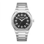 Lee-Cooper-Mens-Watch-Analog-Black-Dial-with-Silver-Stainless-Steel-Band-LC08145350