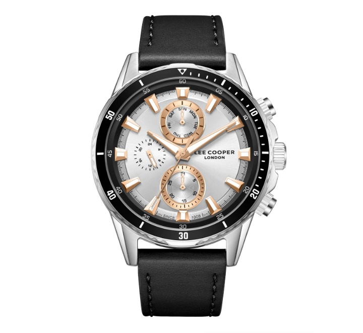 Lee-Cooper-Mens-Watch-Analog-Silver-Dial-with-Black-Leather-Strap-LC08004331