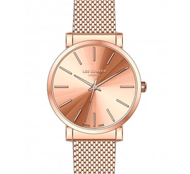 Lee-Cooper-Womens-Analog-Watch-Rose-Gold-Dial-Rose-Gold-Stainless-Steel-Mesh-Strap-LC07339410