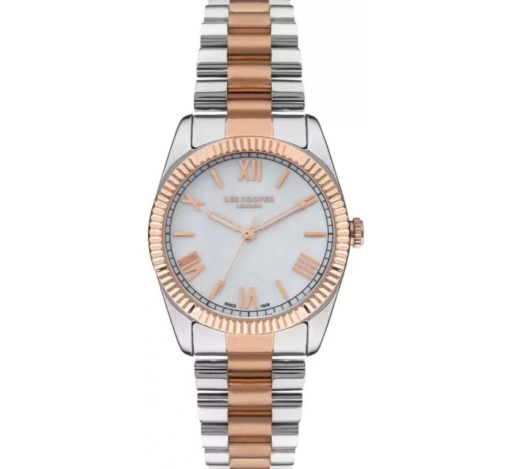 Lee-Cooper-Womens-Analog-Watch-White-Dial-Silver-Rose-Gold-Stainless-Steel-Strap-LC07331520