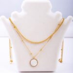 Lee-Cooper-Womens-Jewellery-Set-GoldMother-of-Pearl-Pendant-LCS01811120