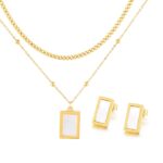 Lee-Cooper-Womens-Jewellery-Set-GoldMother-of-Pearl-Pendant-LCS01812120