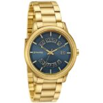 Sonata-Mens-Analog-Blue-Dial-Gold-Stainless-Steel-Strap-Watch-7134YM05