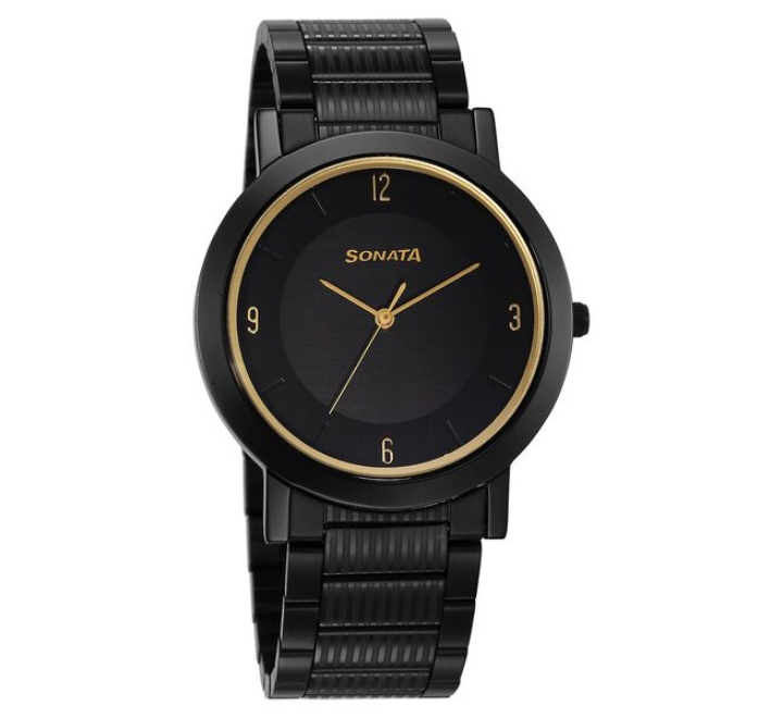 Sonata-Mens-Watch-Analog-Black-Dial-With-Black-Stainless-Steel-Band-77108NM02