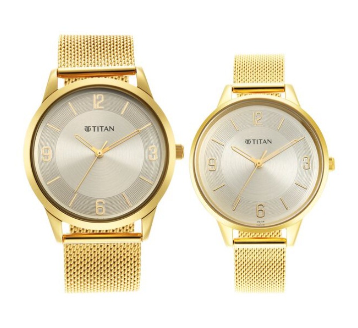 Titan-Bandhan-Couple-Watch-Champagne-Dial-with-Gold-Mesh-Band-18062YM01P