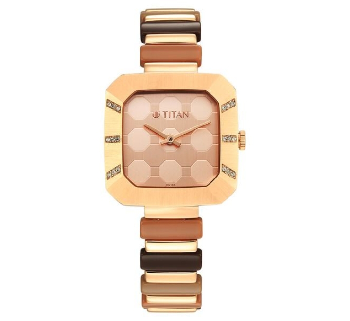 Titan-Glitz-Womens-Watch-Rose-Gold-Dial-with-Stainless-Steel-Band-95208WD01