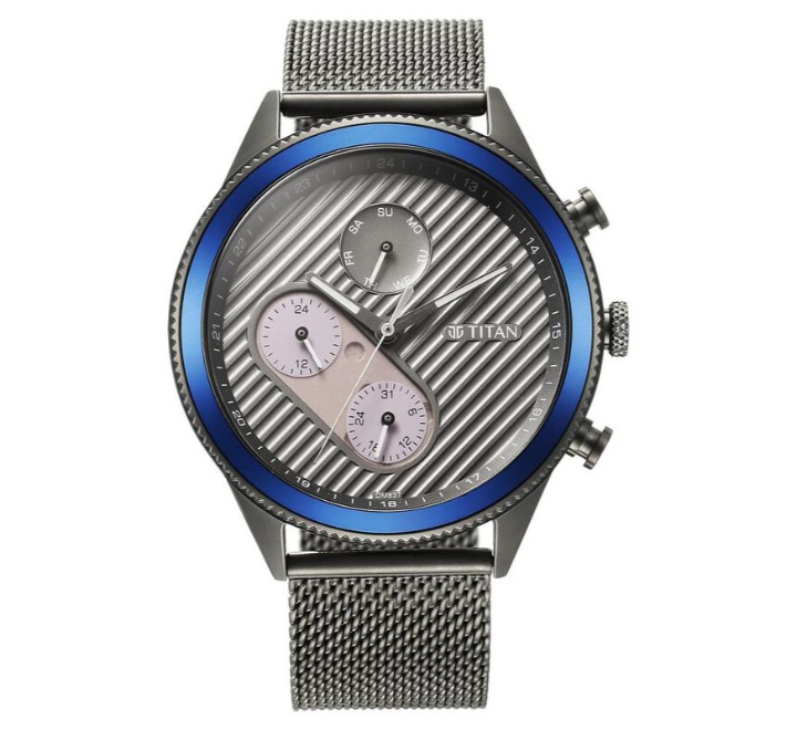 Titan-Mens-Watch-Analog-Anthracite-Dial-With-Grey-Mesh-Band-1814KM01