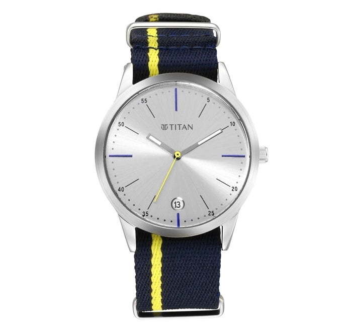 Titan-Mens-Watch-Analog-Silver-Dial-With-Blue-Fabric-Strap-1806SP01