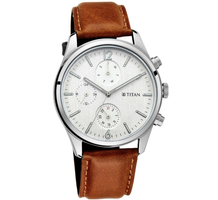 Titan-Mens-Watch-White-Dial-Brown-Leather-Strap-Watch-1805SL04