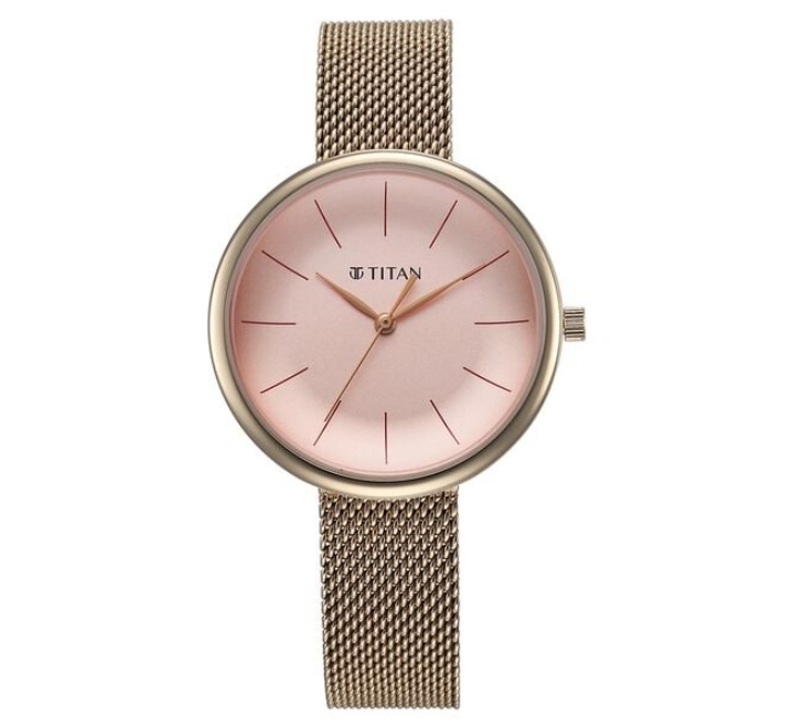 Titan-Slimline-Womens-Watch-Analog-Pink-Dial-with-Rose-Gold-Mesh-Band-95182WM01